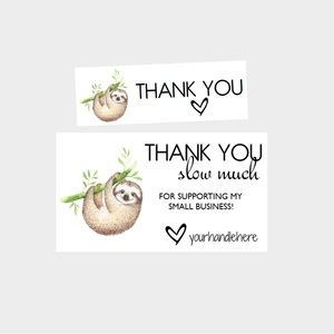 57. Adorable Sloth Personalized Package Inserts | Stickers Bundle
